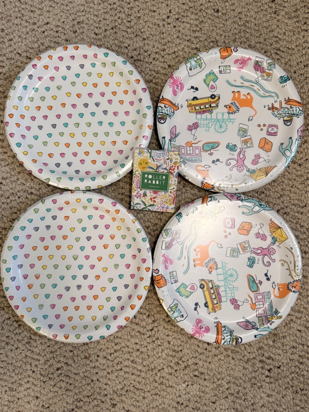 Roller Rabbit x Target Sold Out 40 Plate Party Bundle + Playing Cards NWT
